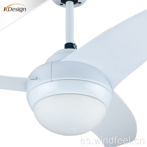 Ventilador de techo blanco de bajo perfil de 42 pulgadas, combinación de luces, ventiladores de techo domésticos de 3 aspas, luces con control remoto